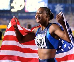 Jones smiles after 200-meter victory